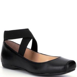 Jessica Simpson Leather Criss Cross Ballet Flats